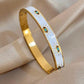 Anti Tarnish Enamelled Evil Eyes Bangle
