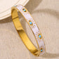 Anti Tarnish Enamelled Evil Eyes Bangle