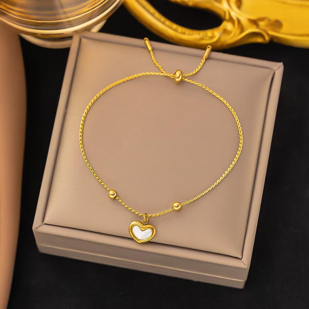 Anti Tarnish Rope Chain Heart Bracelet