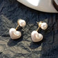 Cute Simple Pearl Heart Earrings
