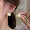 French Retro Simple Geometric square Earrings
