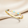 Anti Tarnish Little Colourful Hearts Bangle Bracelet