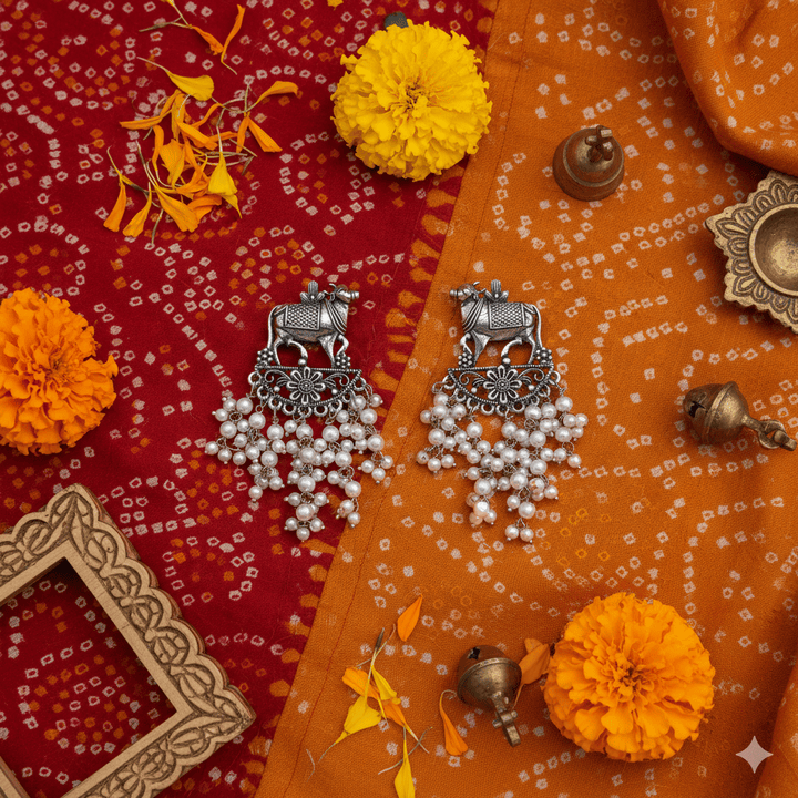 Oxidised Trendy Statement Earring