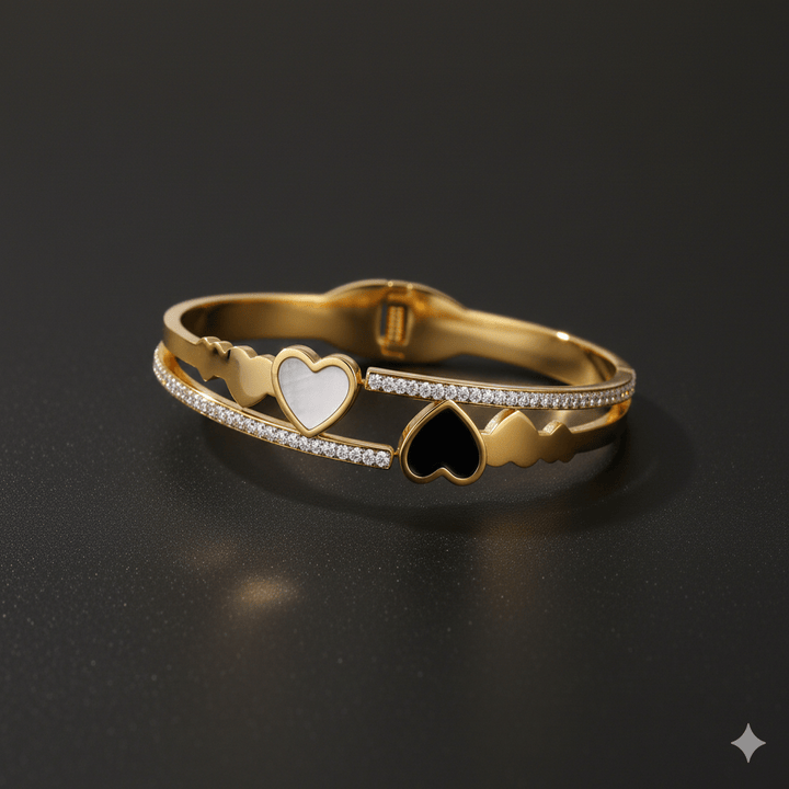 Anti Tarnish Little Hearts Bangle Bracelet