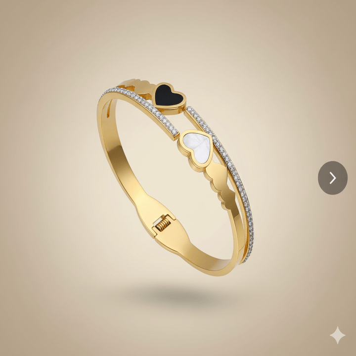 Anti Tarnish Little Hearts Bangle Bracelet