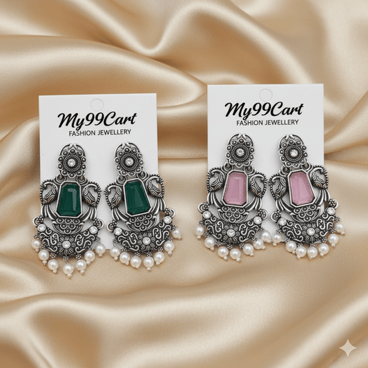 Oxidised Trendy Statement Earring