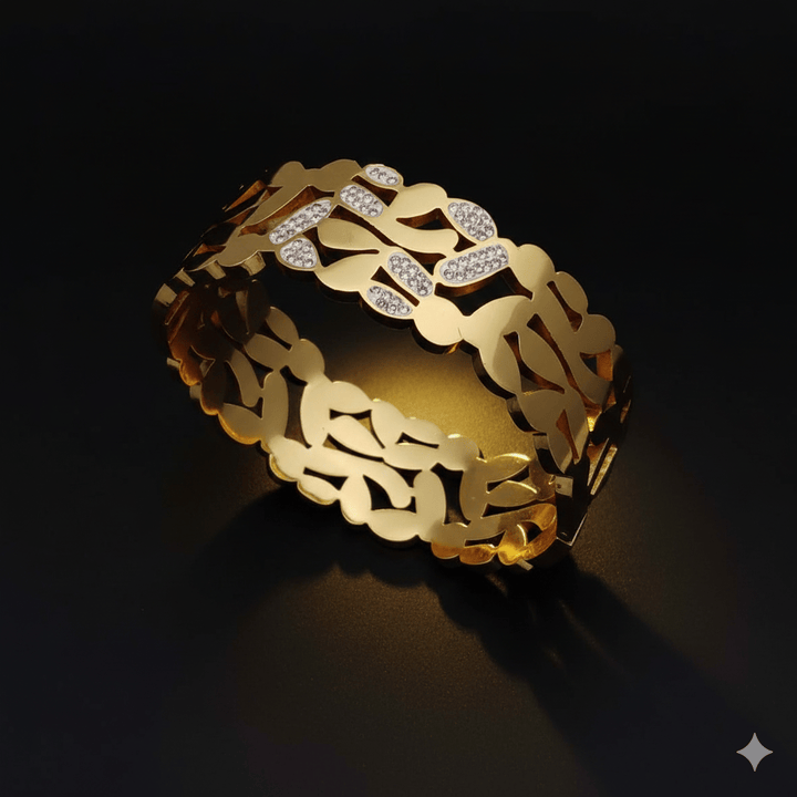 Anti Tarnish Sparkling Thick Bangle Bracelet
