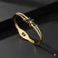 Anti Tarnish Simple Flower Bangle Bracelet