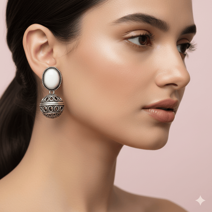 Oxidised Trendy Statement Earring