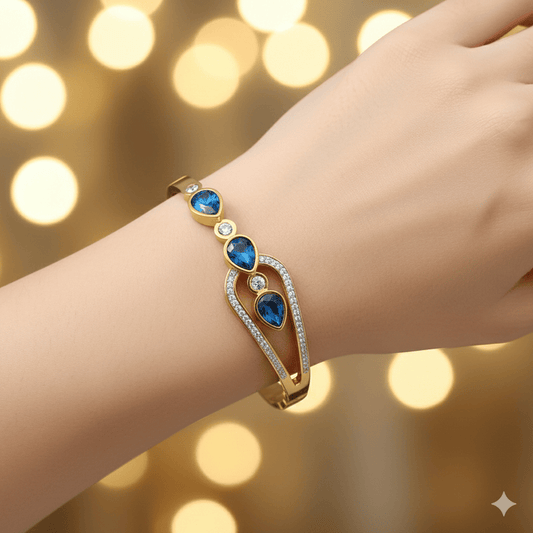 Anti Tarnish Fancy Diamond Bangle Bracelet