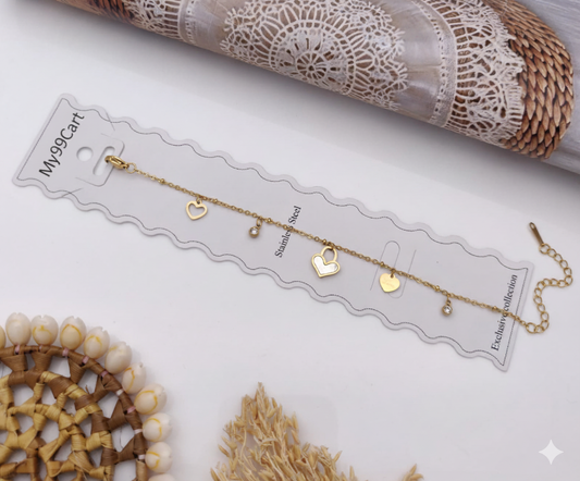 Anti Tarnish Little Cute Hanging Heart Bracelet