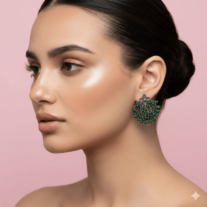 Oxidised Trendy Statement Earring