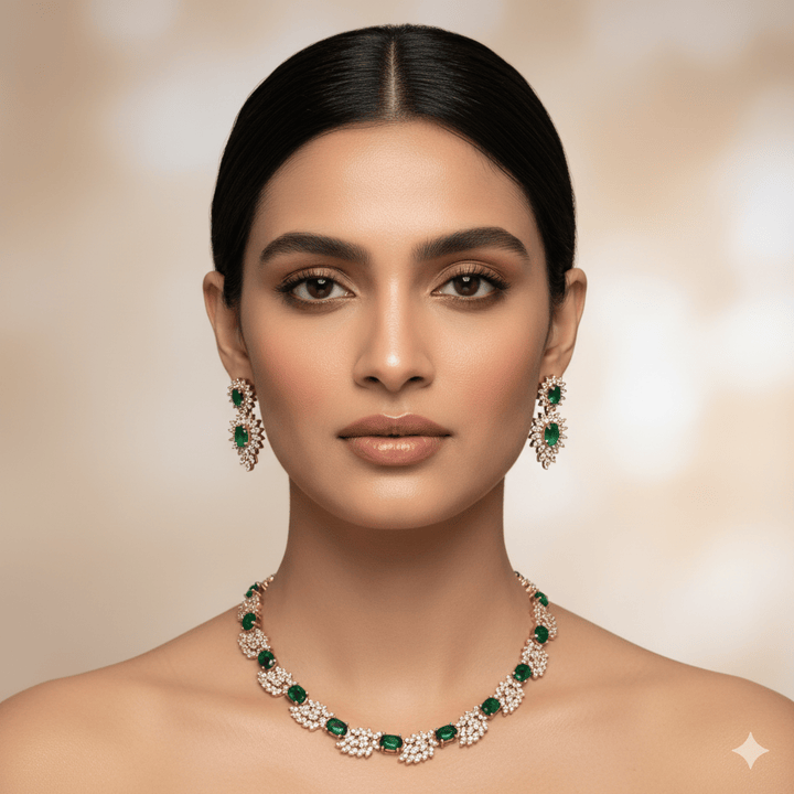 Radiant American Diamond Jewelry Set