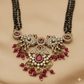 Elegant Gold Plated Ad Stone Peacock Mangalsutra With Earrings