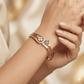 Anti Tarnish Fancy Clover Bangle Bracelet