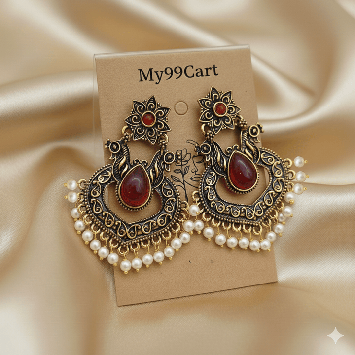 Oxidised Trendy Statement Earring