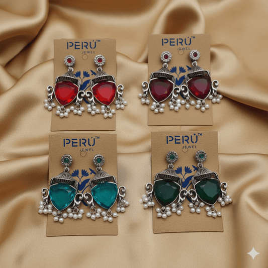 Oxidised Trendy Statement Earring