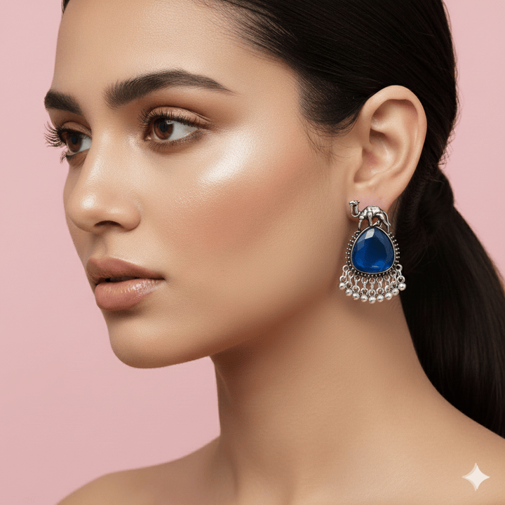 Oxidised Trendy Statement Earring