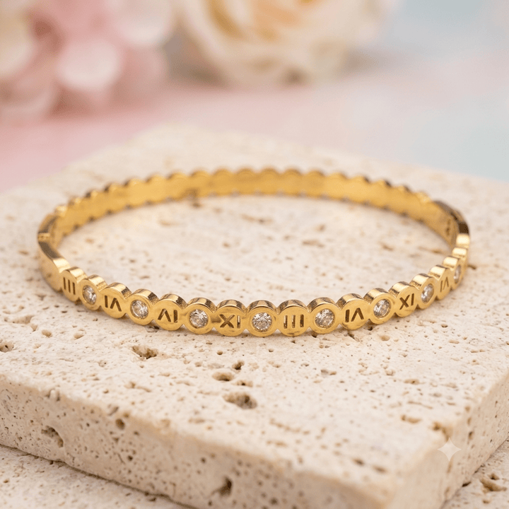 Anti Tarnish Elegant Roman Numbers Kada Bracelet