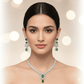 Elegant American Diamond Green Stone Jewelry Set