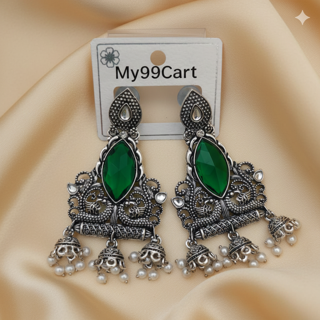 Oxidised Trendy Statement Earring