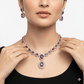Elegant American Diamond Purple Stone Jewelry Set