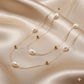 Anti Tarnish Double Layer Pearl Chain Necklace
