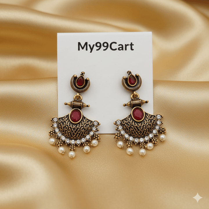 Oxidised Trendy Statement Earring