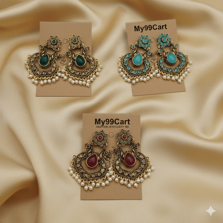 Oxidised Trendy Statement Earring