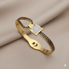 Anti Tarnish Fancy Cat Bangle Bracelet