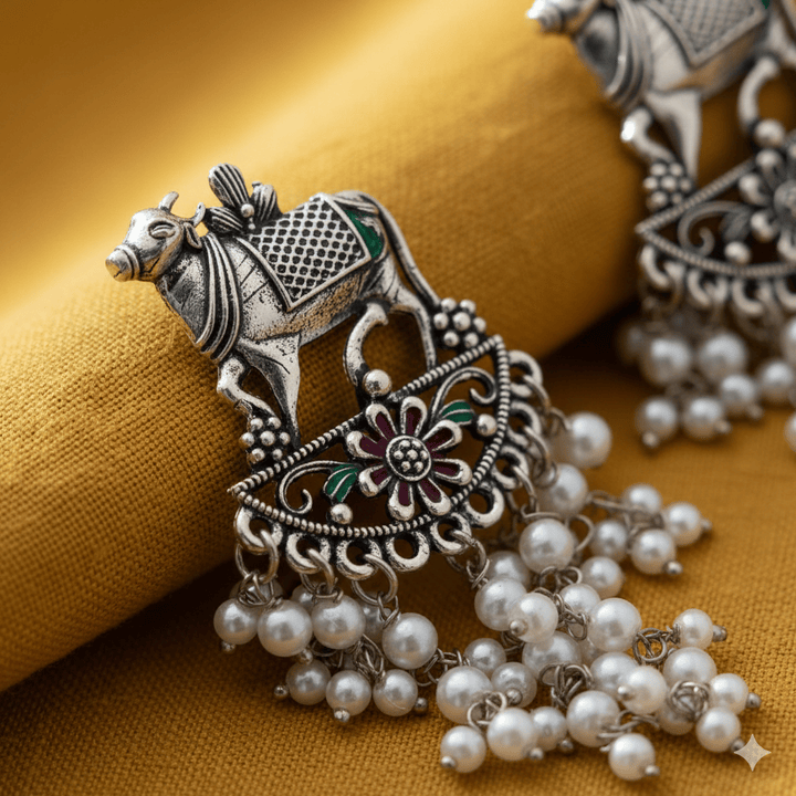 Oxidised Trendy Statement Earring