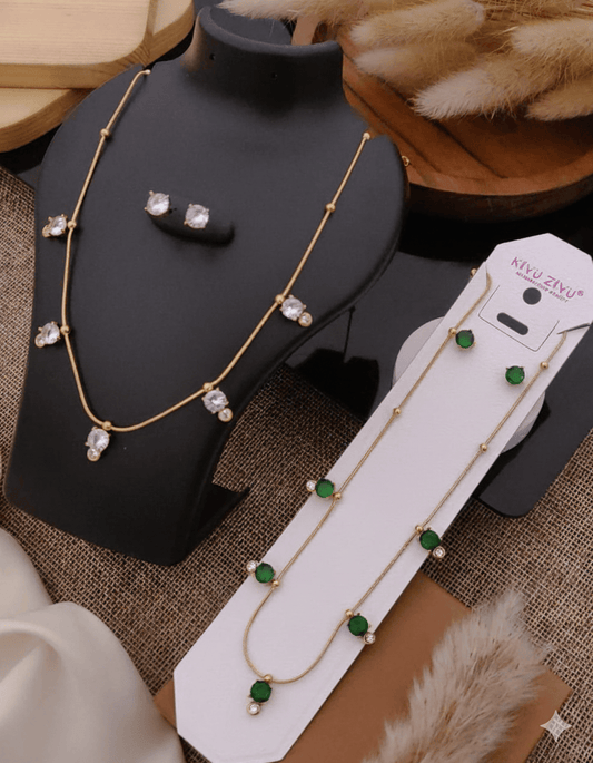 Anti Tarnish Stone Kiyu Ziyu Chain Necklace