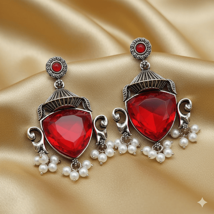 Oxidised Trendy Statement Earring