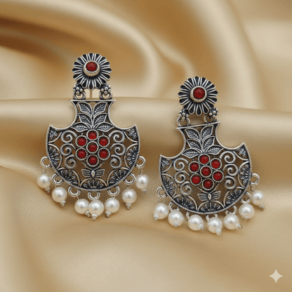 Oxidised Trendy Statement Earring