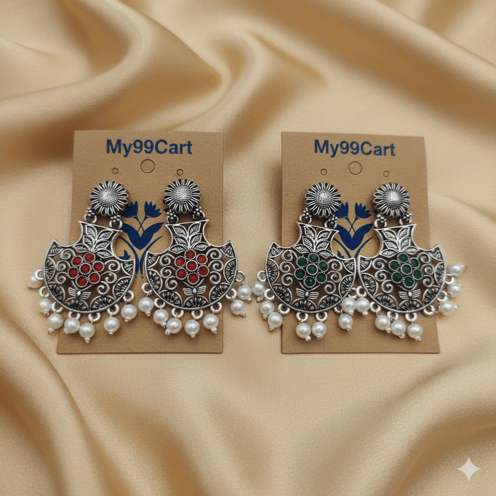 Oxidised Trendy Statement Earring