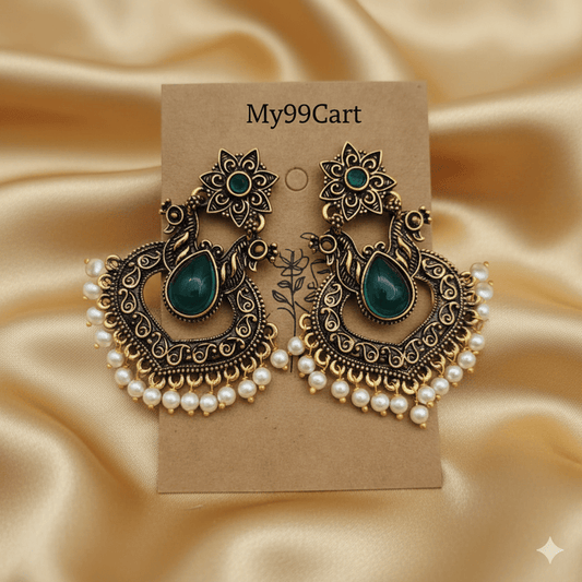 Oxidised Trendy Statement Earring