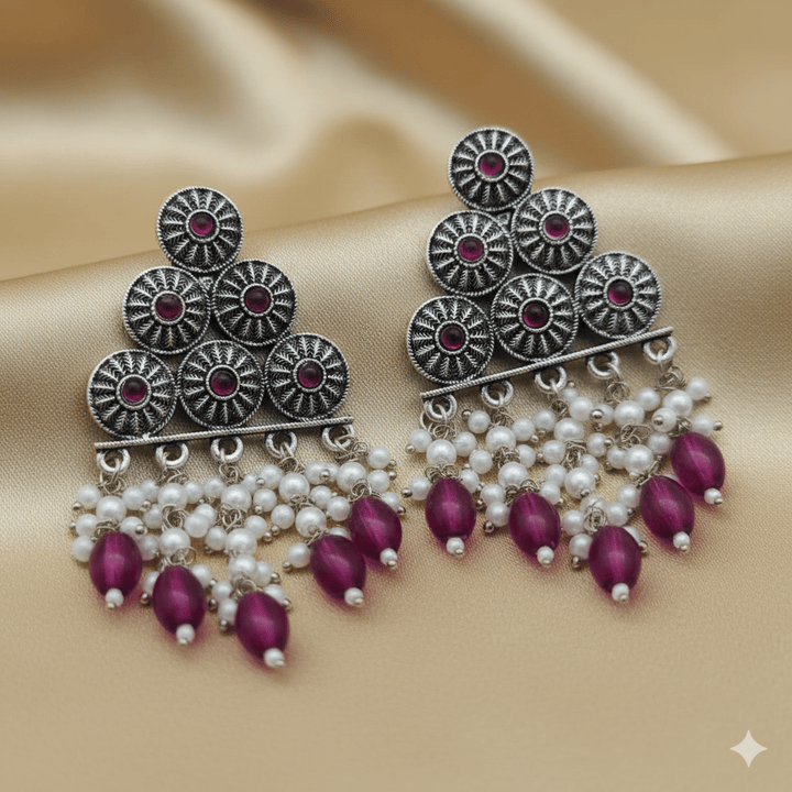 Oxidised Trendy Statement Earring