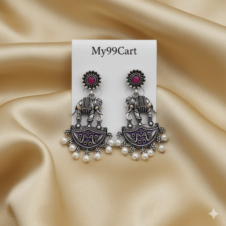 Oxidised Trendy Statement Earring