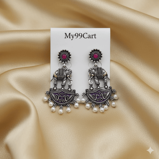 Oxidised Trendy Statement Earring