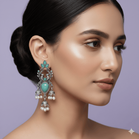 Oxidised Trendy Statement Earring