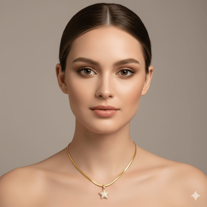 Anti Tarnish Star Pendant Chain Necklace