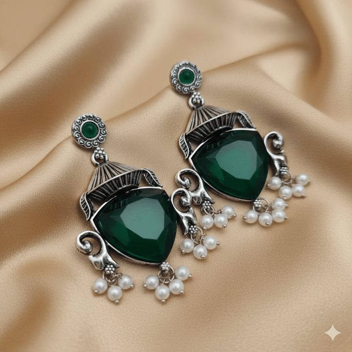 Oxidised Trendy Statement Earring