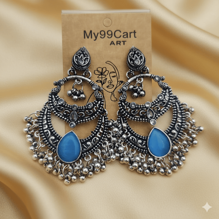 Oxidised Trendy Statement Earring