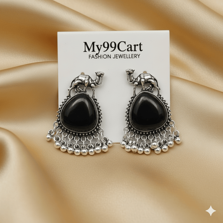 Oxidised Trendy Statement Earring