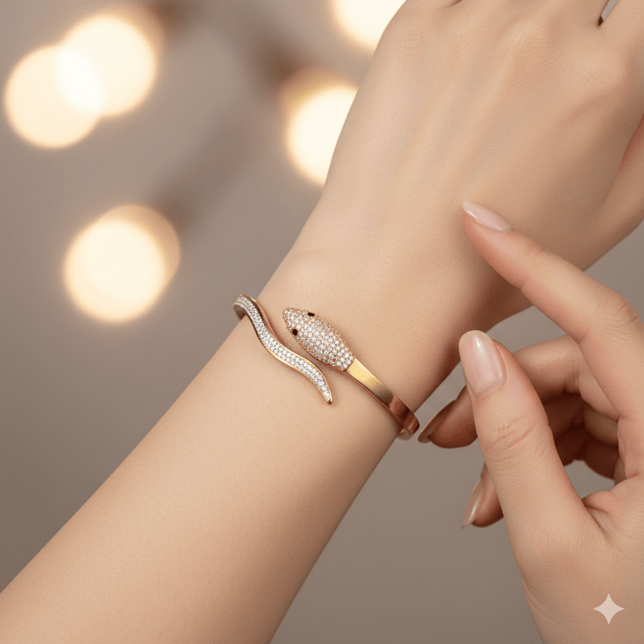 Anti Tarnish Fancy Snake Bangle Bracelet