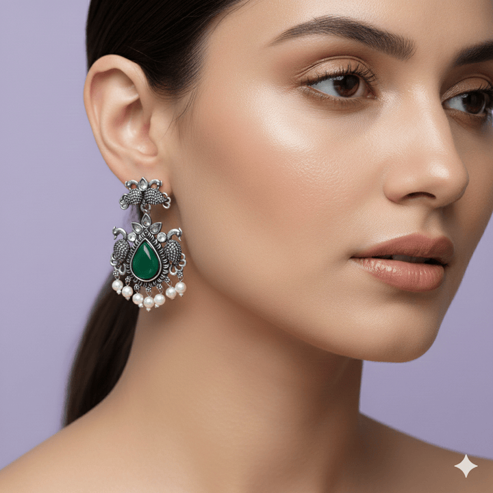 Oxidised Trendy Statement Earring