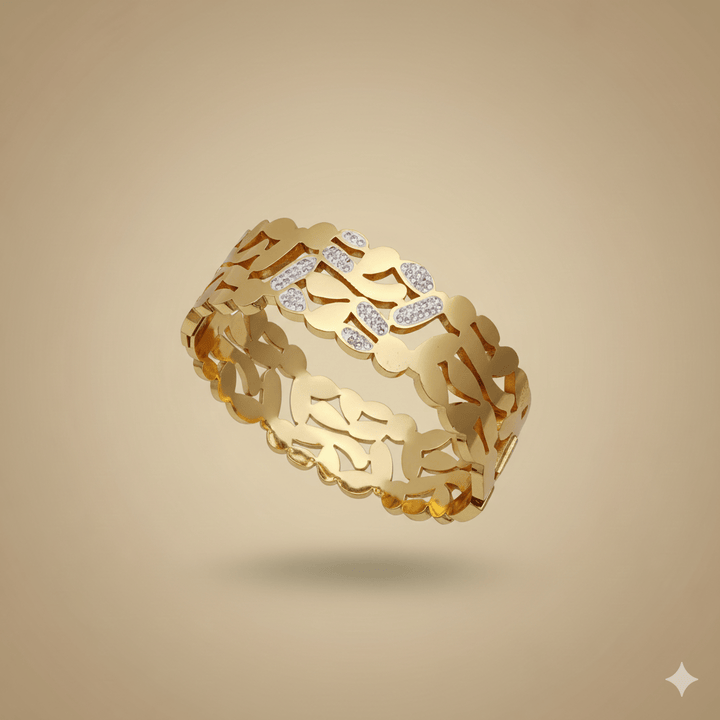 Anti Tarnish Sparkling Thick Bangle Bracelet