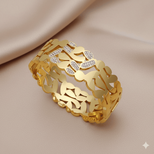 Anti Tarnish Sparkling Thick Bangle Bracelet