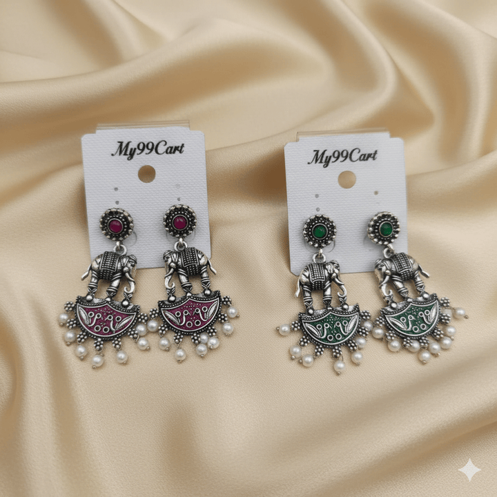 Oxidised Trendy Statement Earring