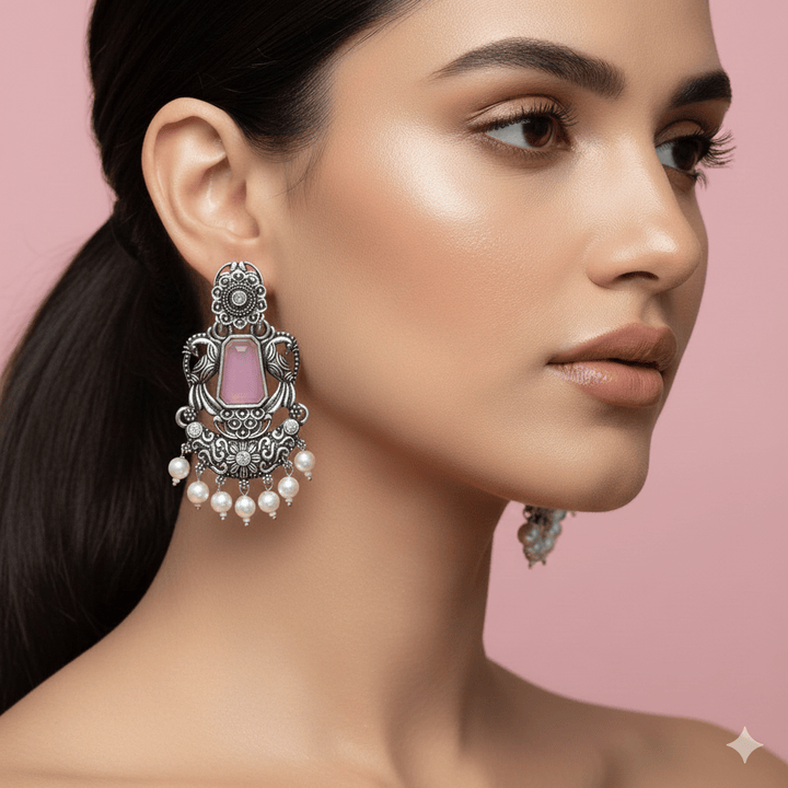 Oxidised Trendy Statement Earring